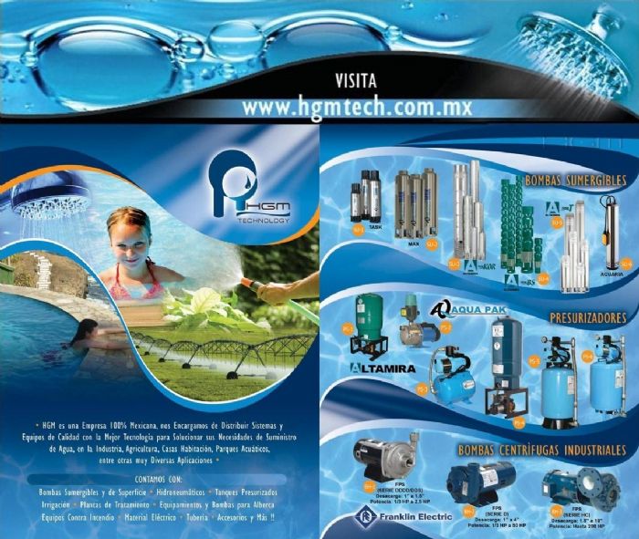 BOMBAS PARA AGUA Y PRESURIZADORES, PARA TODO TIPO DE APLICACION Y SERVICIOS. * HGM Technology *